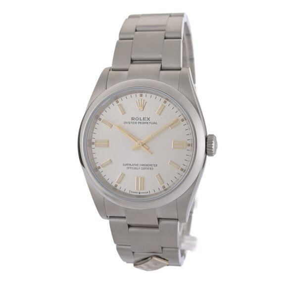 Rolex Oyster Perpetual 126000 Dominos Edition Silver 36mm Automatic Watch - Picture 2 of 10